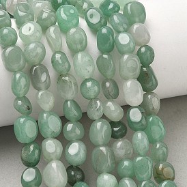Natural Green Aventurine Beads Strands, Tumbled Stone, Nuggets