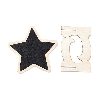 Star Wooden Mini Chalkboard Signs, with Support Stand, for Wedding & Birthday Party Decoration