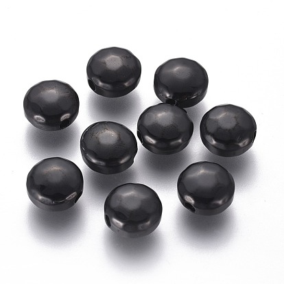 Ion Plating(IP) 304 Stainless Steel Beads, Faceted, Flat Round