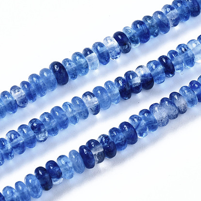 Hebras de cuentas de cristal de cuarzo cereza azul, Rondana plana