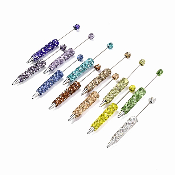 Железная ручка из бисера, шариковая ручка, с полимерной глиной горный хрусталь, для индивидуальной ручки с ювелирными бусинами