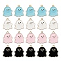 20Pcs 4 Colors Alloy Enamel Pendants, Cadmium Free & Lead Free, Light Gold, Ghost