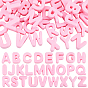 52Pcs 26 Styles Acrylic European Beads, Large Hole Beads, Pink