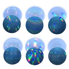 Holographic Style Cup Mat Food Grade Silicone Molds, Resin Casting Coaster Molds, For UV Resin, Epoxy Resin Craft Making, Flat Round with Mixed Patterns