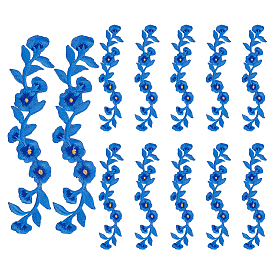 12шт. вышитые аппликации из ткани с изображением пионов и листьев, украшение для свадебного платья своими руками, Cheongsam