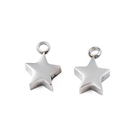 304 Stainless Steel Charms, Star