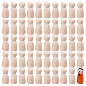 Незаконченные деревянные куклы-колышки демонстрируют украшения, для рисования ремесленных художественных проектов