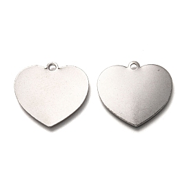 304 Stainless Steel Pendants, Stamping Blank Tag, Laser Cut, Heart
