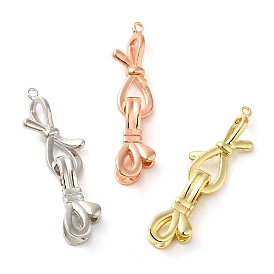 Rack Plating Brass Knot Fold Over Clasps, Lead Free & Cadmium Free, Long-Lasting Plated
