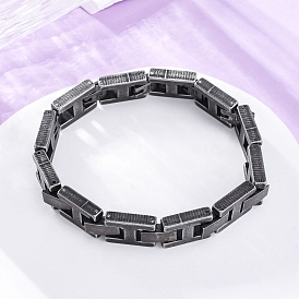 201 браслеты из нержавеющей стали с пантерой, с 304 нержавеющей стали застежки, ионное покрытие (ip)