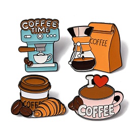 Coffee Themed Enamel Pin, Alloy Brooch for Backpack Clothes