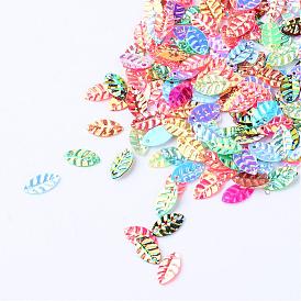 Plastic Paillette Links, Sequins Beads, Leaf
