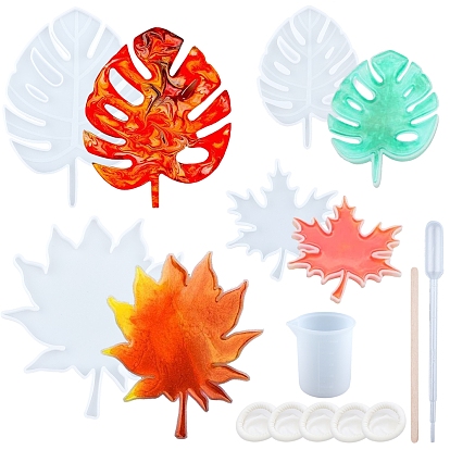 SUNNYCLUE DIY Cup Mat Silicone Molds, Resin Casting Molds, for UV Resin, Epoxy Resin Jewelry Making, with DIY 3-Layer Metal Stand Holder, Disposable Plastic Transfer Pipettes