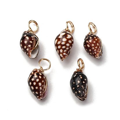 Спиральные подвески оболочки, с петлями из настоящей позолоченной медной проволоки 18k, оболочки прелести