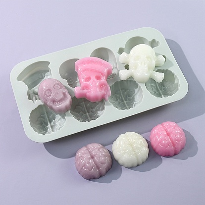 Силиконовые формы, Силиконовые формы, формы для литья смолы, череп и мозг, для Хэллоуина