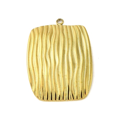 Ion Plating(IP) 304 Stainless Steel Pendants, Rectangle Charm