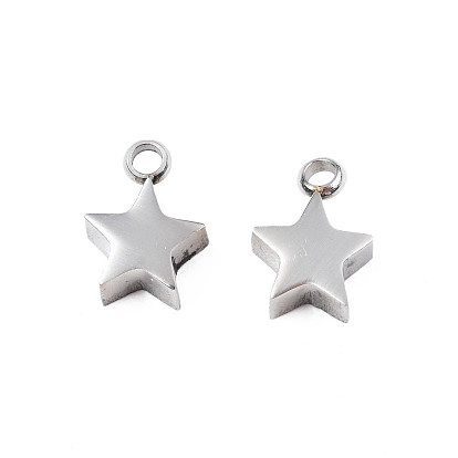 304 Stainless Steel Charms, Star
