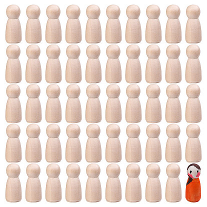 Незаконченные деревянные куклы-колышки демонстрируют украшения, для рисования ремесленных художественных проектов