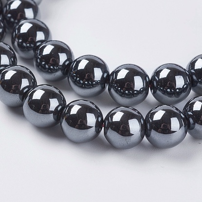 Non-magnétiques perles synthétiques d'hématite, perles de qualité aa rondes, 8mm, Trou: 1mm