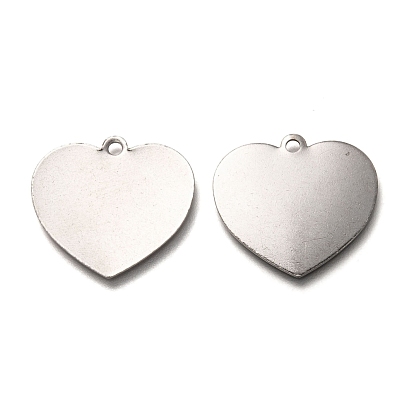 304 Stainless Steel Pendants, Stamping Blank Tag, Laser Cut, Heart