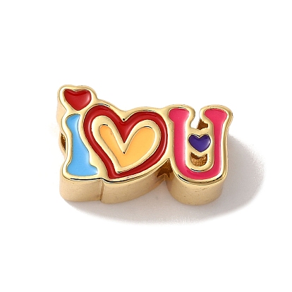 Стеллаж гальваника латунь эмаль европейский бисер, бусины с большим отверстием, без кадмия и без свинца, долговечный, слово я люблю тебя