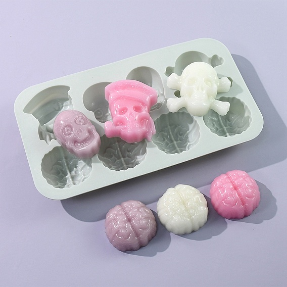 Силиконовые формы, Силиконовые формы, формы для литья смолы, череп и мозг, для Хэллоуина