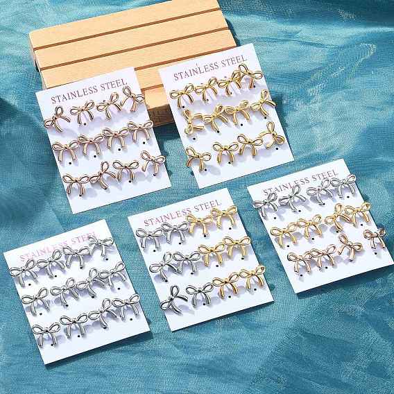 304 из нержавеющей стали серьги, бантом