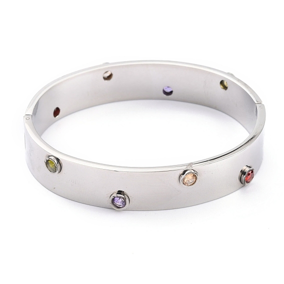 304 bracelets en acier inoxydable, avec strass, colorées