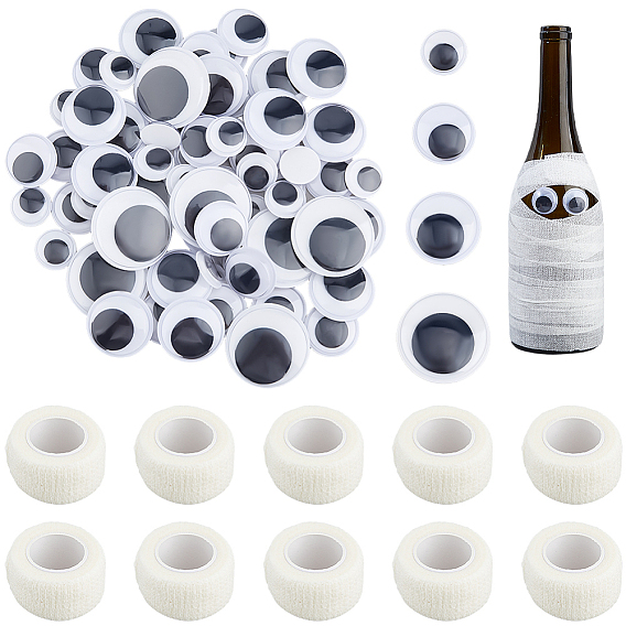 Самоклеящиеся наклейки с подвижными глазами из смолы, с нетканым эластичным бинтом