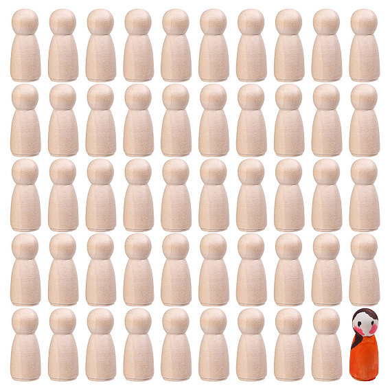 Незаконченные деревянные куклы-колышки демонстрируют украшения, для рисования ремесленных художественных проектов