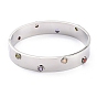 304 bracelets en acier inoxydable, avec strass, colorées