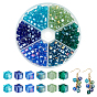 300 шт 6 цвета гальванических стеклянных бусин нити, с покрытием AB цвета, граненые, кубические