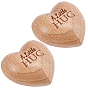Perillas de madera para cajones, para casa, gabinete, armario y tocador, corazón con la palabra