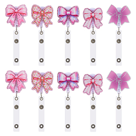 10шт 5 стили акриловые значки катушки, бабочка, с выдвижным держателем бейджа из АБС-пластика