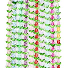 Прозрачные стеклянные бусины, цветок