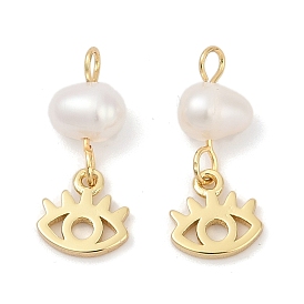 Подвески из натурального пресноводного жемчуга и латуни, Злые чары глаз, стойки покрытие, без кадмия и без свинца, долговечный