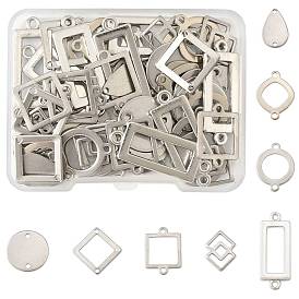 64 шт. 8 стили 304 геометрические звенья/соединители из нержавеющей стали, разнообразные, не тускнеет