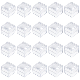 20шт. прозрачные пластиковые кольцевые увеличительные коробки, кубики-лупы для монет, ювелирные изделия, камни, образцы