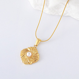 3 шт. европейские ожерелья из нержавеющей стали с имитацией жемчуга в форме ромба для женщин, белые