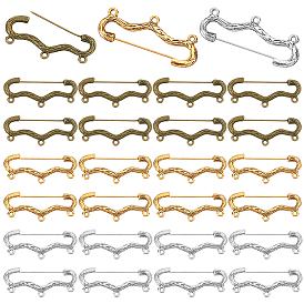 30 шт. 3 стили сплава брошь фурнитура