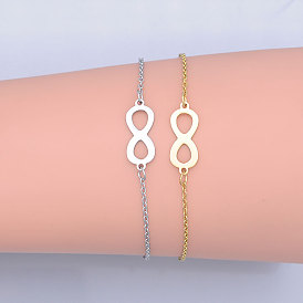 201 Stainless Steel Link Bracelets, with Lobster Claw Clasps, Infinity