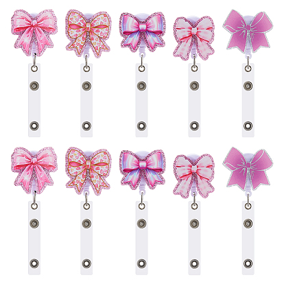 10шт 5 стили акриловые значки катушки, бабочка, с выдвижным держателем бейджа из АБС-пластика