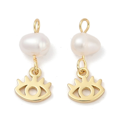 Подвески из натурального пресноводного жемчуга и латуни, Злые чары глаз, стойки покрытие, без кадмия и без свинца, долговечный