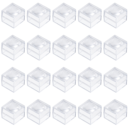 20шт. прозрачные пластиковые кольцевые увеличительные коробки, кубики-лупы для монет, ювелирные изделия, камни, образцы