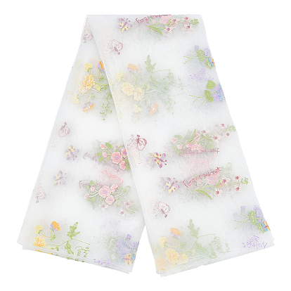 Ткань из полиэстера для поделок своими руками, прямоугольник с цветочным узором