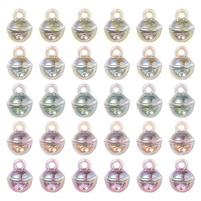 UV Plating Rainbow Iridescent Transparent Acrylic Pendant, Bell Charms