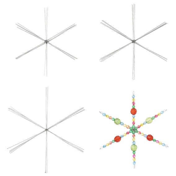 15шт 3 стили рождественские снежинки железная проволока формы, проволока для изготовления бисера, украшения из бисера, украшения для вечеринок