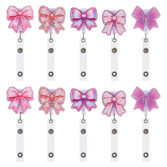 10шт 5 стили акриловые значки катушки, бабочка, с выдвижным держателем бейджа из АБС-пластика