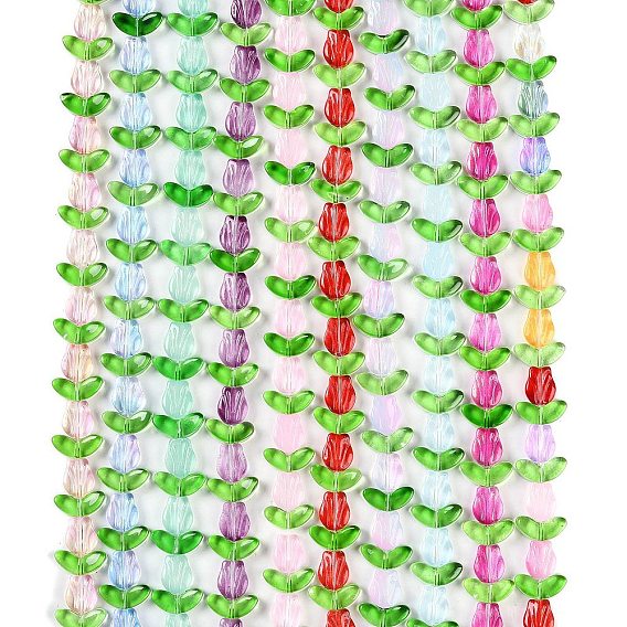 Прозрачные стеклянные бусины, цветок