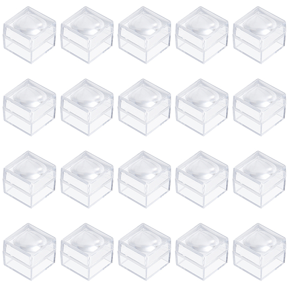 20шт. прозрачные пластиковые кольцевые увеличительные коробки, кубики-лупы для монет, ювелирные изделия, камни, образцы